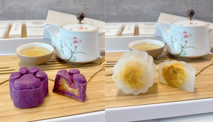 中秋節當然不少得冰皮月餅，以藍莓，士多啤梨加上自家製羊奶芝士所製成的毛孩冰皮月餅，在賣相上與一般的冰皮月餅無疑。晶瑩剔透的水晶月餅則以南瓜丶三文魚加上薯蓉製成，味道吸引之餘還相當健康！除了月餅之外，湯